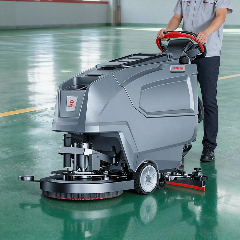 工厂车间环氧地坪清洁选对设备！扬子洗地机：重污克星 + 地坪守护者